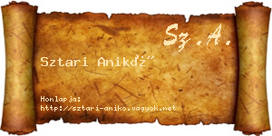 Sztari Anikó névjegykártya